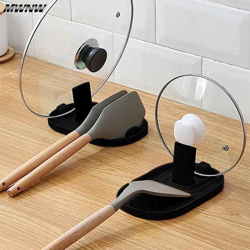 Porte-Pot pliable polychrome de Style nordique, 1 pièce, couvercle de pelle, support de rangement, ustensiles multifonctionnels pratiques pour fournitures de cuisine