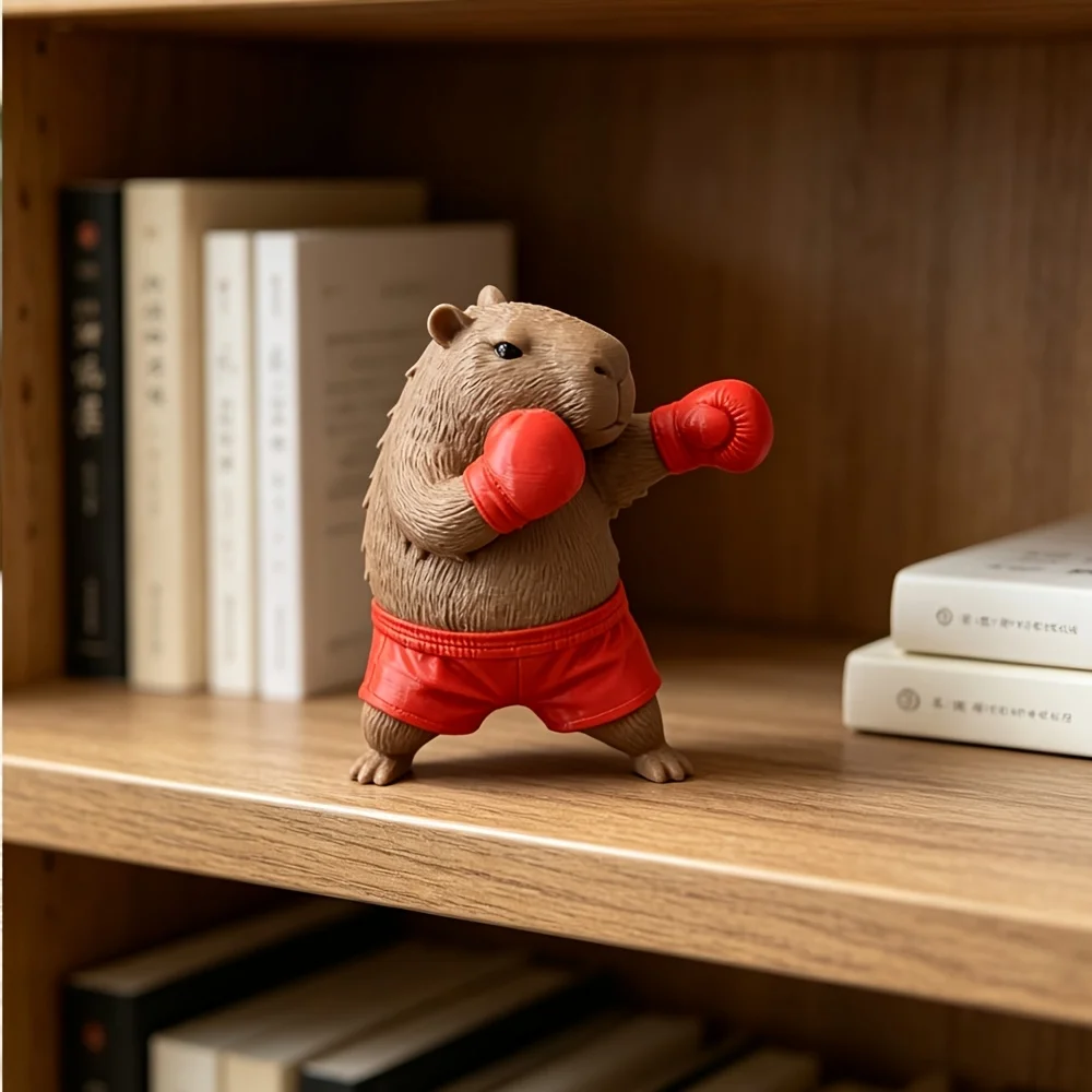 Ornamento bonito de capivara, decoração de mesa, decoração de carro, modelo animal criativo, estatuetas colecionáveis, ornamento de carro